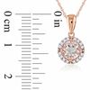 Thumbnail Image 2 of 6.0mm Morganite and Diamond Accent Frame Pendant in 10K Rose Gold - 17"