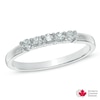 0.25 CT. T.W. Certified Canadian Diamond Five Stone Anniversary Band in 14K White Gold (I/I2)