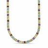 Thumbnail Image 0 of Oval Multi-Gemstone and Diamond Accent Necklace in Sterling Silver with 18K Gold Plate - 17"