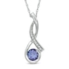 Thumbnail Image 0 of 5.0mm Tanzanite and Diamond Accent Flowing Pendant in 10K White Gold