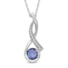 Thumbnail Image 1 of 5.0mm Tanzanite and Diamond Accent Flowing Pendant in 10K White Gold