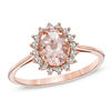 Oval Morganite and 0.16 CT. T.W. Diamond Ring in 10K Rose Gold