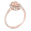 Thumbnail Image 2 of Oval Morganite and 0.16 CT. T.W. Diamond Ring in 10K Rose Gold