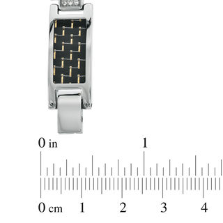 Men's 0.40 CT. T.W. Diamond Carbon Fibre Bracelet in Stainless Steel - 8.5"