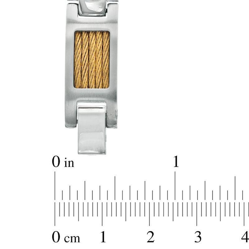 Cable Link Bracelet in Two-Tone Stainless Steel - 8.5"