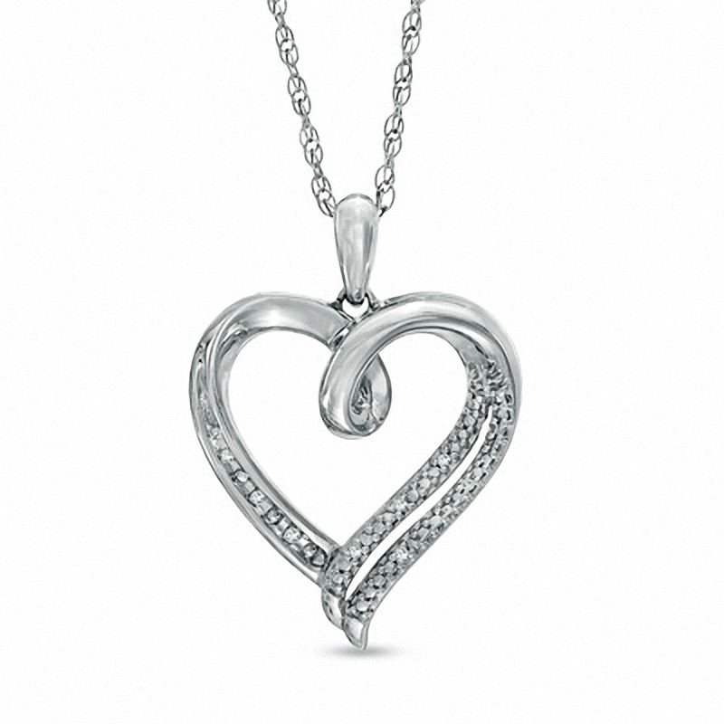 Diamond Accent Heart Pendant in Sterling Silver|Peoples Jewellers