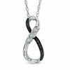 Thumbnail Image 0 of Black and White Diamond Accent Infinity Pendant in Sterling Silver