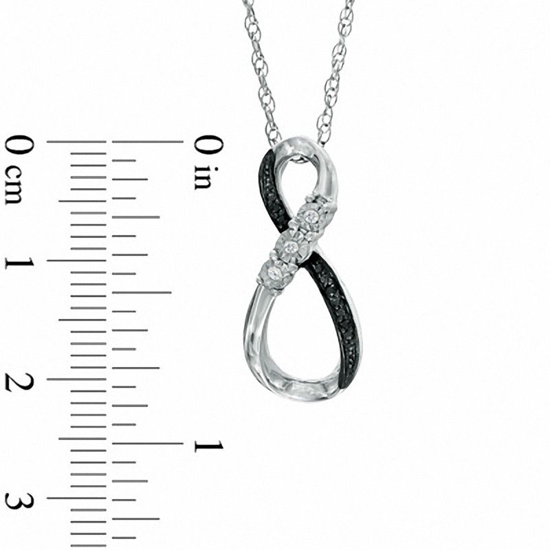 Black and White Diamond Accent Infinity Pendant in Sterling Silver