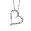 Thumbnail Image 0 of Diamond Accent Tilted Heart Pendant in Sterling Silver