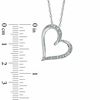 Thumbnail Image 1 of Diamond Accent Tilted Heart Pendant in Sterling Silver