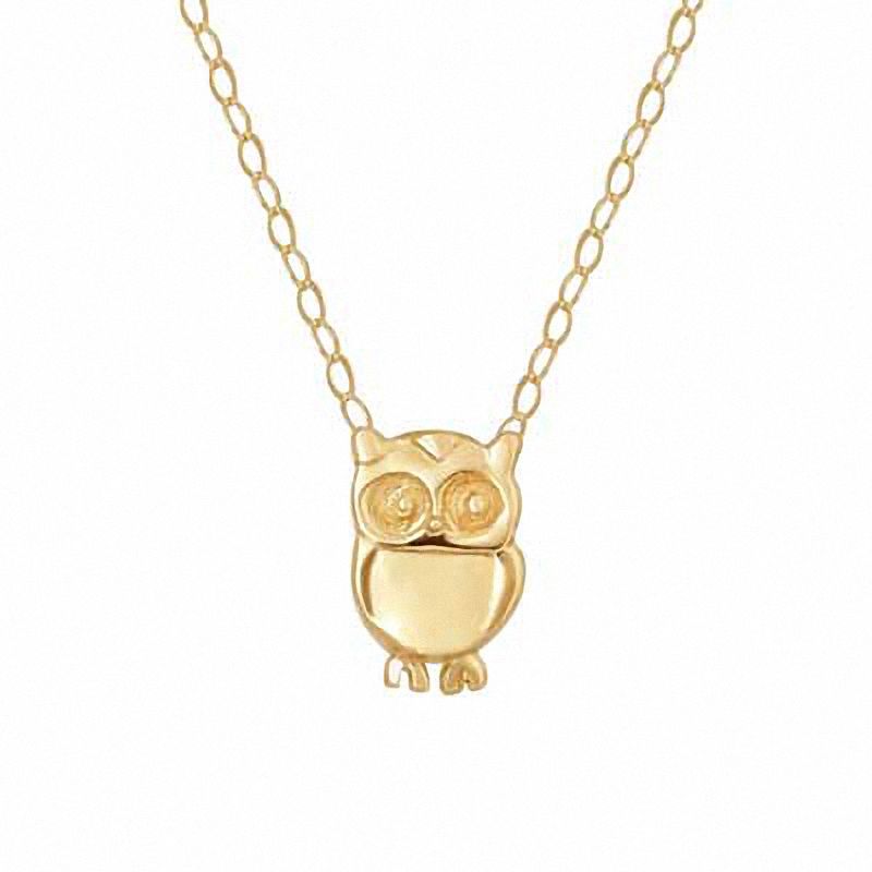 Main Image 1 of TEENYTINY™ Owl Pendant in 10K Gold - 17"