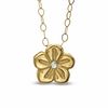 Thumbnail Image 0 of TEENYTINY™ Diamond-Cut Flower Pendant in 10K Gold - 17"