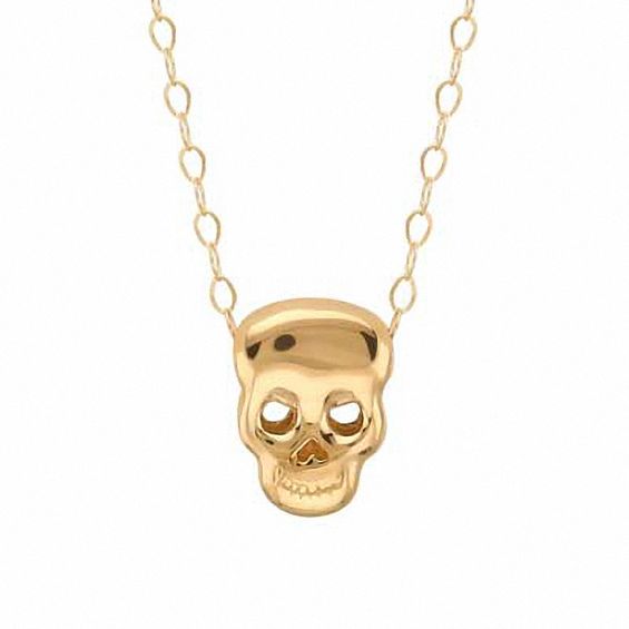 TEENYTINY™ Skull Pendant in 10K Gold - 17"