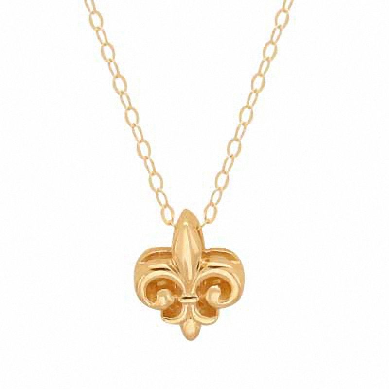 TEENYTINY™ Fleur-de-Lis Necklace in 10K Gold - 17"|Peoples Jewellers