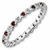 Thumbnail Image 1 of Stackable Expressions™ Garnet and Diamond Accent Eternity Band in Sterling Silver