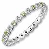Thumbnail Image 1 of Stackable Expressions™ Peridot and Diamond Accent Eternity Band in Sterling Silver