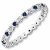 Thumbnail Image 0 of Stackable Expressions™ Lab-Created Blue Sapphire and Diamond Accent Eternity Band in Sterling Silver