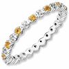 Stackable Expressions™ Citrine and Diamond Accent Eternity Band in Sterling Silver