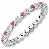 Stackable Expressions™ Lab-Created Ruby and Diamond Accent Eternity Band in Sterling Silver
