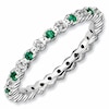 Stackable Expressions™ Lab-Created Emerald and Diamond Accent Eternity Band in Sterling Silver