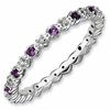 Thumbnail Image 1 of Stackable Expressions™ Amethyst and Diamond Accent Eternity Band in Sterling Silver