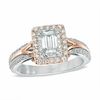 Thumbnail Image 1 of Vera Wang Love Collection 0.95 CT. T.W. Emerald-Cut Diamond Engagement Ring in 14K Two-Tone Gold