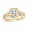 Vera Wang Love Collection 0.95 CT. T.W. Diamond Vintage-Style Double Row Engagement Ring in 14K Gold