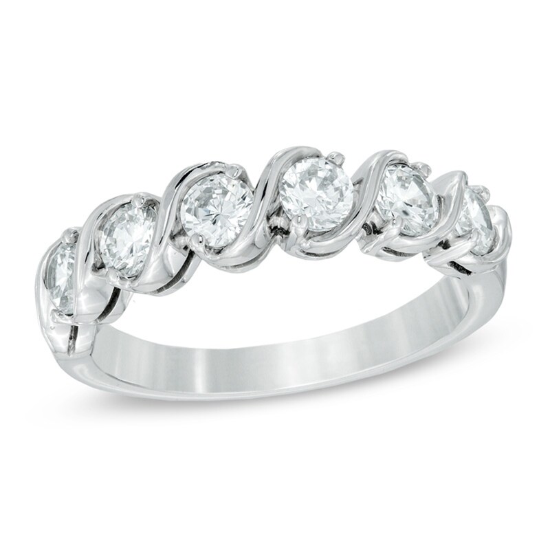 Main Image 1 of 1.00 CT. T.W. Certified Canadian Diamond "S" Anniversary Band in 14K White Gold (I/I1)