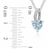 Thumbnail Image 1 of 7.0mm Heart-Shaped Aquamarine and Diamond Accent Pendant in Sterling Silver