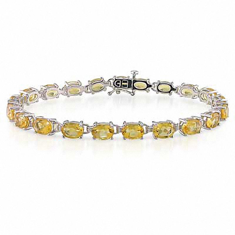 Oval Citrine Tennis Bracelet in Sterling Silver - 7.5"|Peoples Jewellers