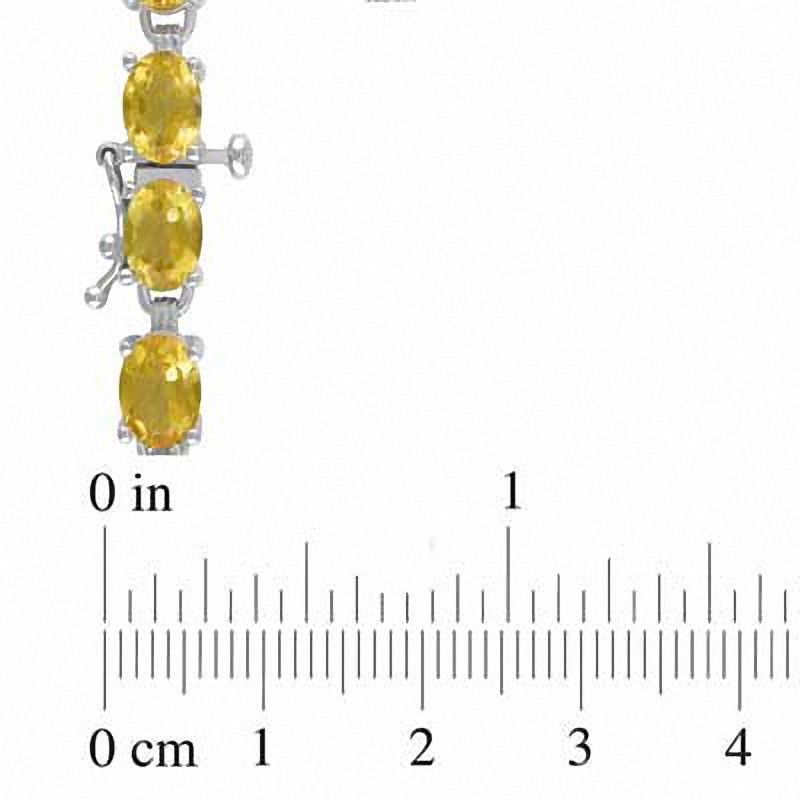 Main Image 2 of Oval Citrine Tennis Bracelet in Sterling Silver - 7.5"