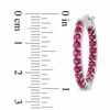Thumbnail Image 2 of Lab-Created Ruby Inside-Out Hoop Earrings in Sterling Silver