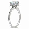 Thumbnail Image 2 of 7.0mm Aquamarine and 0.05 CT. T.W. Diamond Frame Ring in Sterling Silver