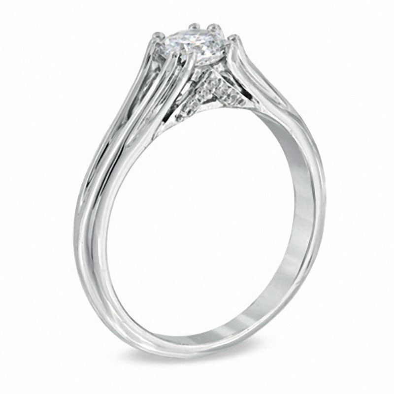 Main Image 2 of 0.50 CT. T.W. Certified Canadian Diamond Engagement Ring in 14K White Gold (I/I1)