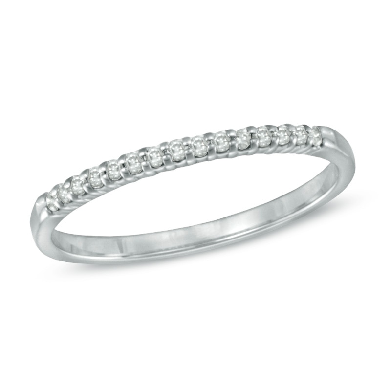 Main Image 1 of 0.10 CT. T.W. Diamond Anniversary Band in Sterling Silver