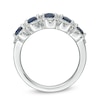 Vera Wang Love Collection Blue Sapphire and 0.38 CT. T.W. Diamond Five Stone Frame Ring in 14K White Gold