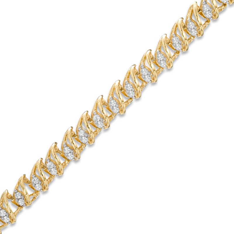 1.00 CT. T.W. Diamond Basket Weave Bracelet in 10K Gold