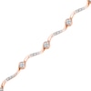 Thumbnail Image 0 of 0.25 CT. T.W. Multi-Diamond Station Wave Link Bracelet in 10K Rose Gold
