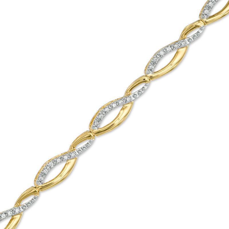 0.25 CT. T.W. Diamond Loose Braid Bracelet in 10K Gold|Peoples Jewellers