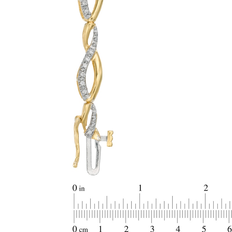 Main Image 2 of 0.25 CT. T.W. Diamond Loose Braid Bracelet in 10K Gold