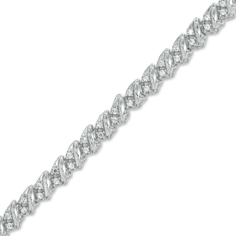 0.45 CT. T.W. Diamond Wrap Link Bracelet in 10K White Gold|Peoples Jewellers