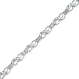 0.10 CT. T.W. Diamond Infinity Bracelet in 10K White Gold