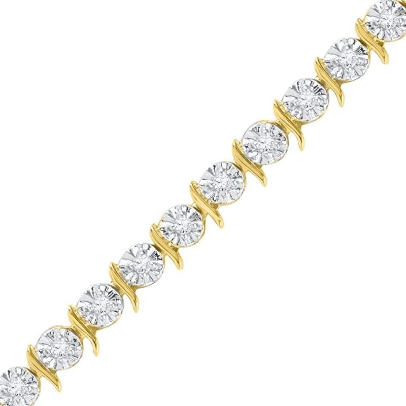 0.40 CT. T.W. Diamond "S" Line Bracelet in 10K Gold