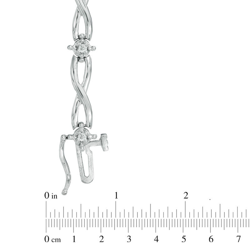 Main Image 2 of 0.25 CT. T.W. Diamond Infinity Link Station Bracelet in 10K White Gold