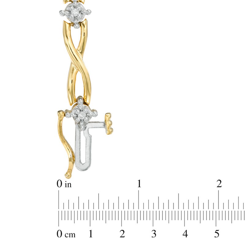 0.25 CT. T.W. Diamond Infinity Link Station Bracelet in 10K Gold
