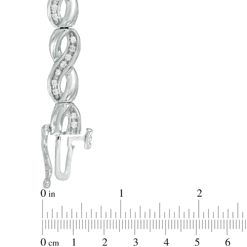 Main Image 2 of 0.50 CT. T.W. Diamond Large Infinity Bracelet in 10K White Gold