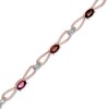 Thumbnail Image 1 of Multi-Gemstone and Diamond Accent Bracelet in 10K Rose Gold - 7.25"
