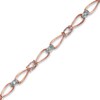 Oval Morganite and Diamond Accent Bracelet in 10K Rose Gold - 7.25"