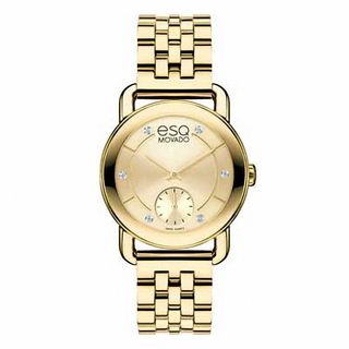 Ladies' ESQ Movado Classica Diamond Accent Gold-Tone Watch (Model: 07101417)