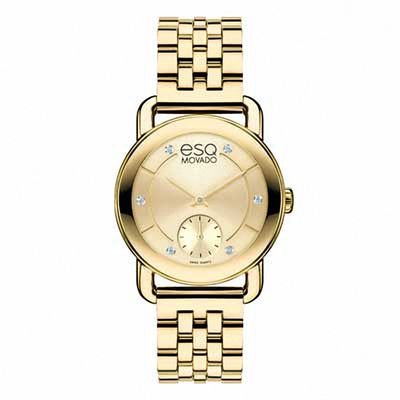 Ladies' ESQ Movado Classica Diamond Accent Gold-Tone Watch (Model: 07101417)